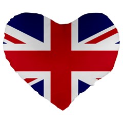 Uk Flag Large 19  Premium Heart Shape Cushions by FlagGallery