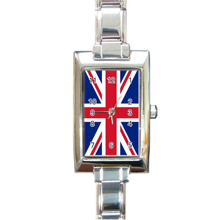 UK Flag Union Jack Rectangle Italian Charm Watch