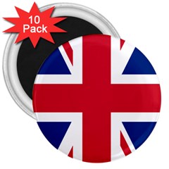 Uk Flag Union Jack 3  Magnets (10 Pack) 