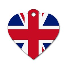 Uk Flag Union Jack Dog Tag Heart (two Sides) by FlagGallery