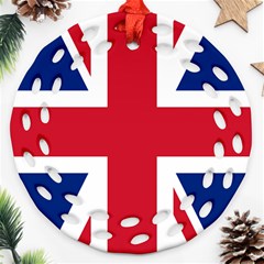 Uk Flag Union Jack Round Filigree Ornament (two Sides) by FlagGallery