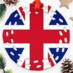 UK Flag Union Jack Round Filigree Ornament (Two Sides) Back