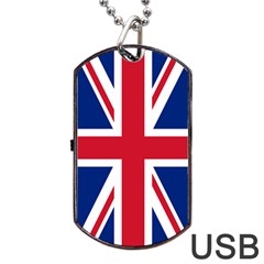 Uk Flag Union Jack Dog Tag Usb Flash (one Side) by FlagGallery