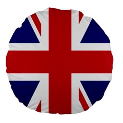 Uk Flag Union Jack Large 18  Premium Round Cushions by FlagGallery