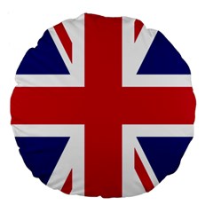 Uk Flag Union Jack Large 18  Premium Flano Round Cushions by FlagGallery