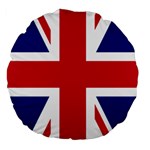 UK Flag Union Jack Large 18  Premium Flano Round Cushions Front