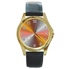 Abstract Easy Shining Round Gold Metal Watch by Bajindul