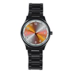 Abstract Easy Shining Stainless Steel Round Watch Front