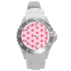 Pattern Texture Round Plastic Sport Watch (l) by Mariart