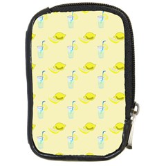 Lemonade Polkadots Compact Camera Leather Case by bloomingvinedesign