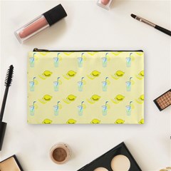 Lemonade Polkadots Cosmetic Bag (medium) by bloomingvinedesign