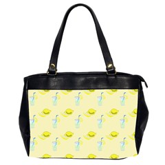 Lemonade Polkadots Oversize Office Handbag (2 Sides) by bloomingvinedesign