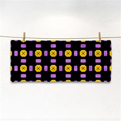 Pattern Black Background Seamless Hand Towel by Simbadda