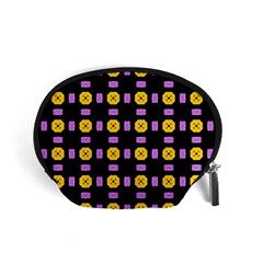 Pattern Black Background Seamless Accessory Pouch (small) by Simbadda