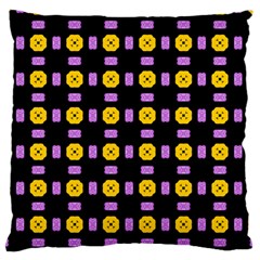 Pattern Black Background Seamless Large Flano Cushion Case (two Sides) by Simbadda