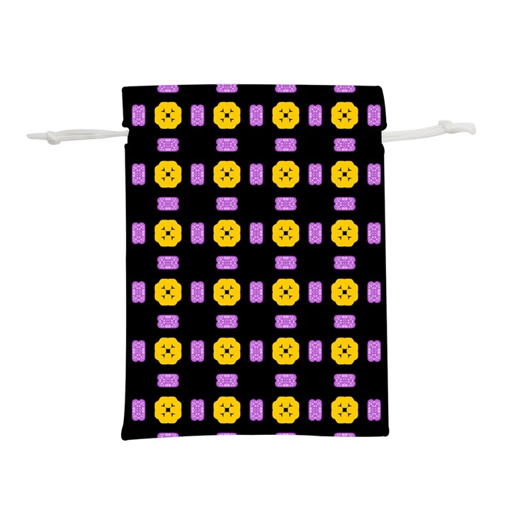 Pattern Black Background Seamless Lightweight Drawstring Pouch (M)