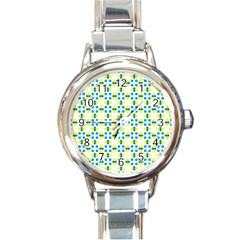 Pattern Texture Seamless Round Italian Charm Watch by Simbadda