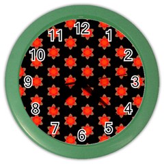 Flower Pattern Pattern Texture Color Wall Clock by Simbadda