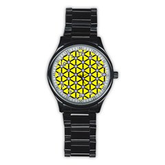 Pattern Modern Colorful Bright Stainless Steel Round Watch by Simbadda