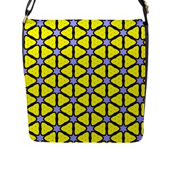 Pattern Modern Colorful Bright Flap Closure Messenger Bag (l) by Simbadda