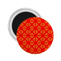 Red Background Yellow Shapes 2 25  Magnets by Simbadda