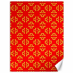 Red Background Yellow Shapes Canvas 36  X 48  by Simbadda