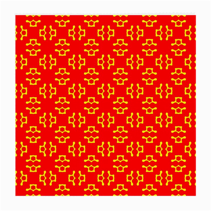 Red Background Yellow Shapes Medium Glasses Cloth (2 Sides)