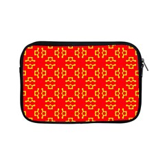 Red Background Yellow Shapes Apple Ipad Mini Zipper Cases by Simbadda