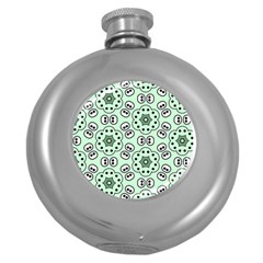 Background Texture Dots Pattern Round Hip Flask (5 Oz) by Simbadda