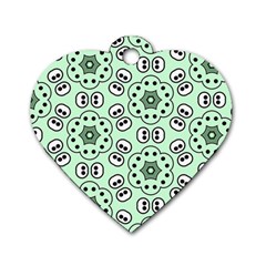 Background Texture Dots Pattern Dog Tag Heart (one Side) by Simbadda