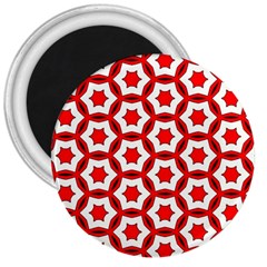 Pattern Red White Texture Seamless 3  Magnets by Simbadda