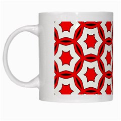 Pattern Red White Texture Seamless White Mugs by Simbadda