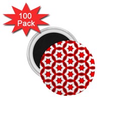 Pattern Red White Texture Seamless 1 75  Magnets (100 Pack)  by Simbadda