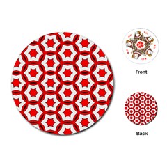 Pattern Red White Texture Seamless Playing Cards Single Design (round) by Simbadda