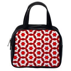 Pattern Red White Texture Seamless Classic Handbag (one Side) by Simbadda