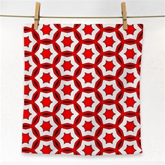 Pattern Red White Texture Seamless Face Towel by Simbadda