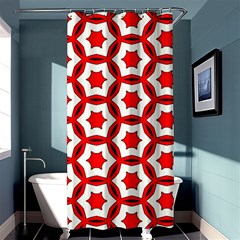 Pattern Red White Texture Seamless Shower Curtain 36  X 72  (stall)  by Simbadda