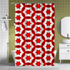 Pattern Red White Texture Seamless Shower Curtain 48  X 72  (small)  by Simbadda