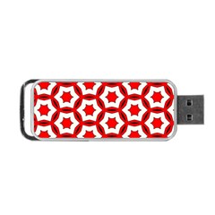 Pattern Red White Texture Seamless Portable Usb Flash (one Side)