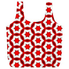 Pattern Red White Texture Seamless Full Print Recycle Bag (xl) by Simbadda