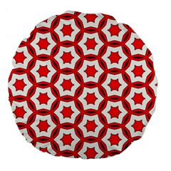 Pattern Red White Texture Seamless Large 18  Premium Flano Round Cushions by Simbadda