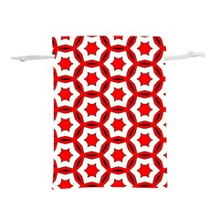 Pattern Red White Texture Seamless Lightweight Drawstring Pouch (l)