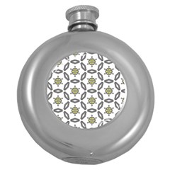 Background Texture Pattern Modern Round Hip Flask (5 Oz) by Simbadda