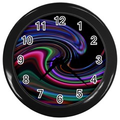 Art Abstract Colorful Abstract Art Wall Clock (black) by Simbadda