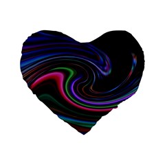 Art Abstract Colorful Abstract Art Standard 16  Premium Heart Shape Cushions by Simbadda