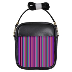 Stripes Wallpaper Texture Girls Sling Bag by Simbadda