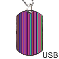 Stripes Wallpaper Texture Dog Tag Usb Flash (two Sides) by Simbadda