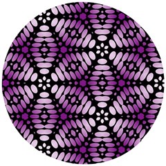 Pattern Purple Seamless Design Wooden Puzzle Round