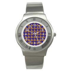 Pattern Circle Seamless Texture Stainless Steel Watch by Simbadda