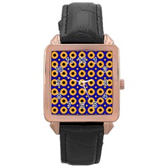 Pattern Circle Seamless Texture Rose Gold Leather Watch  by Simbadda